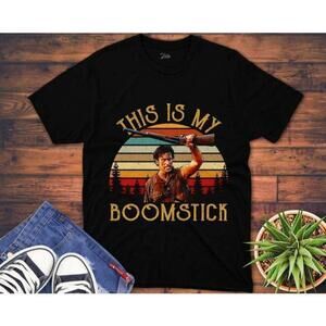 Ash Williams Evil Dead Boom Stick Horror Movie Retro T Shirt